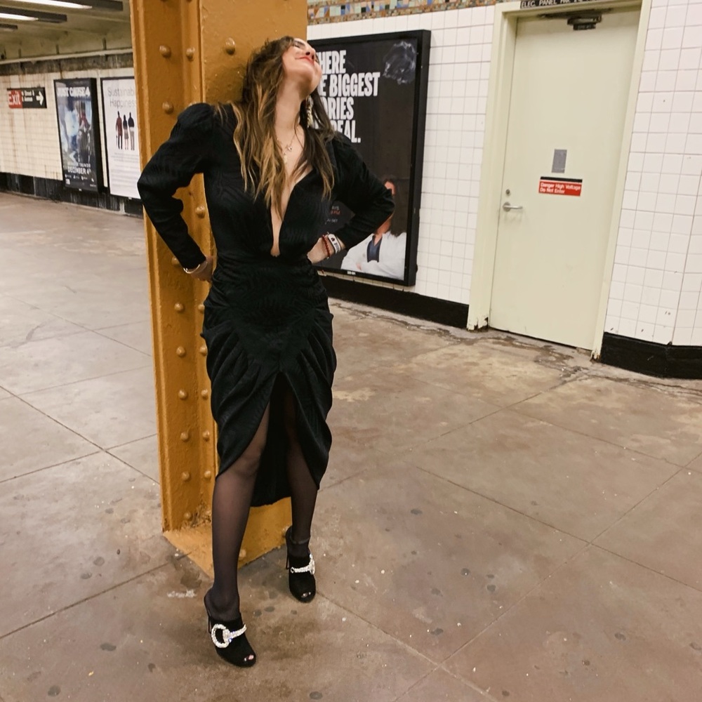 The Attico Elegant Black Long Sleeve Dress
